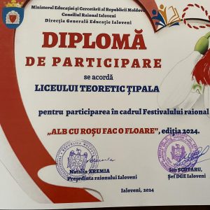 Elevii din ansamblul “Băcițele” au avut o prestație frumoasă în cadrul festivalului raional “Alb cu roșu fac o floare”, ediția a I