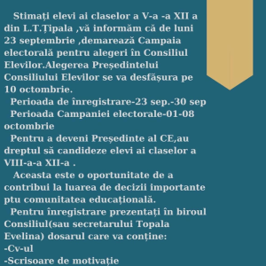 📢 **Vrei să faci o schimbare în liceul nostru?** 📢